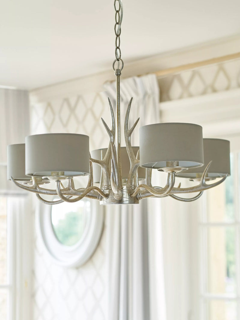 Laura Ashley champagne chandelier 5 arm drop light - British product