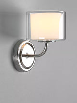 John Lewis Laura Ashley Southwell Glass Wall Light, Polished Chrome- Buy online at McGrocer