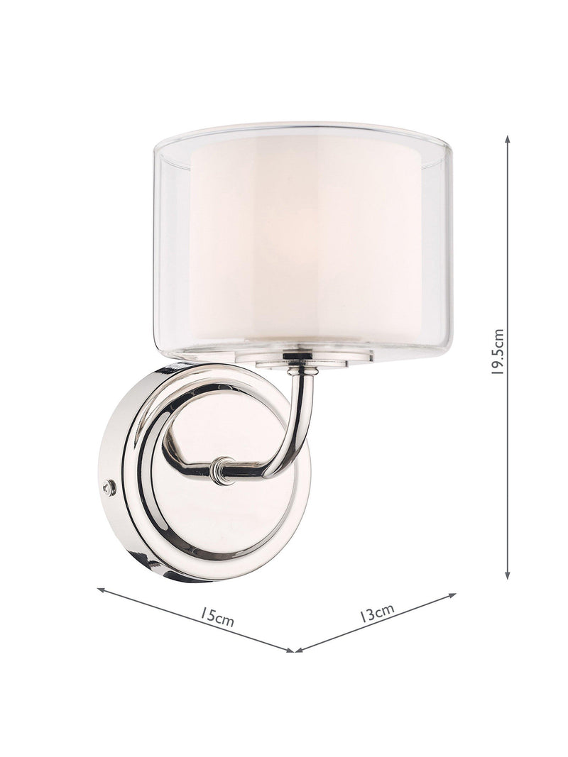 Laura Ashley Southwell glass wall light polished chrome, UK version