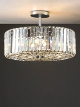 John Lewis Laura Ashley Fernhurst Crystal Semi-Flush Ceiling Light, Large, Clear/Polished Chrome- Buy online at McGrocer