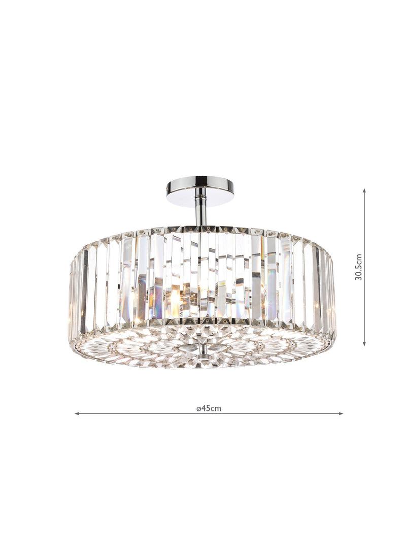 Laura Ashley Fernhurst semi-flush ceiling light large, British brand