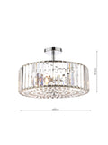 Laura Ashley Fernhurst semi-flush ceiling light large, British brand