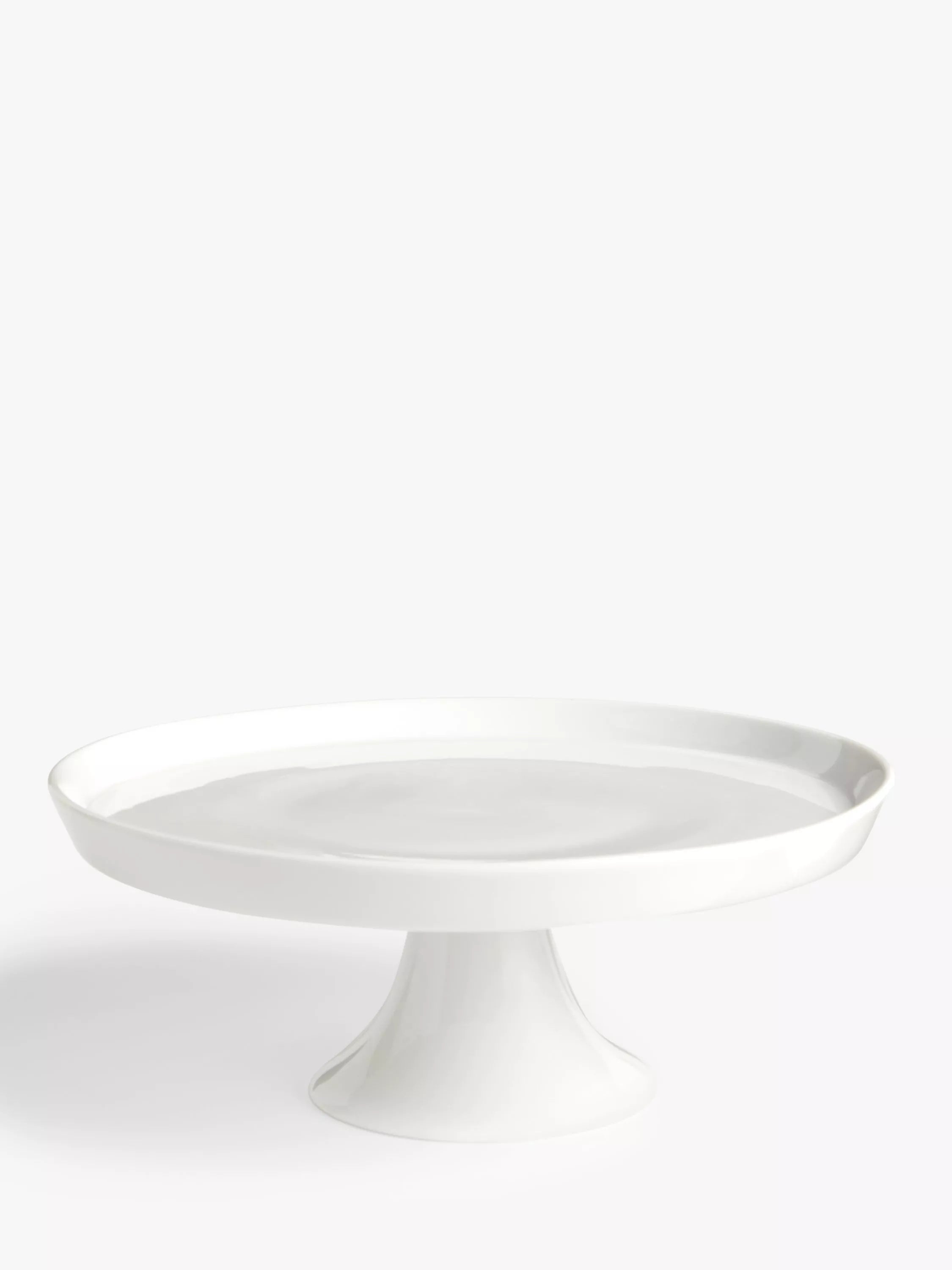 John Lewis Porcelain Cake Stand, 27cm, White - McGrocer