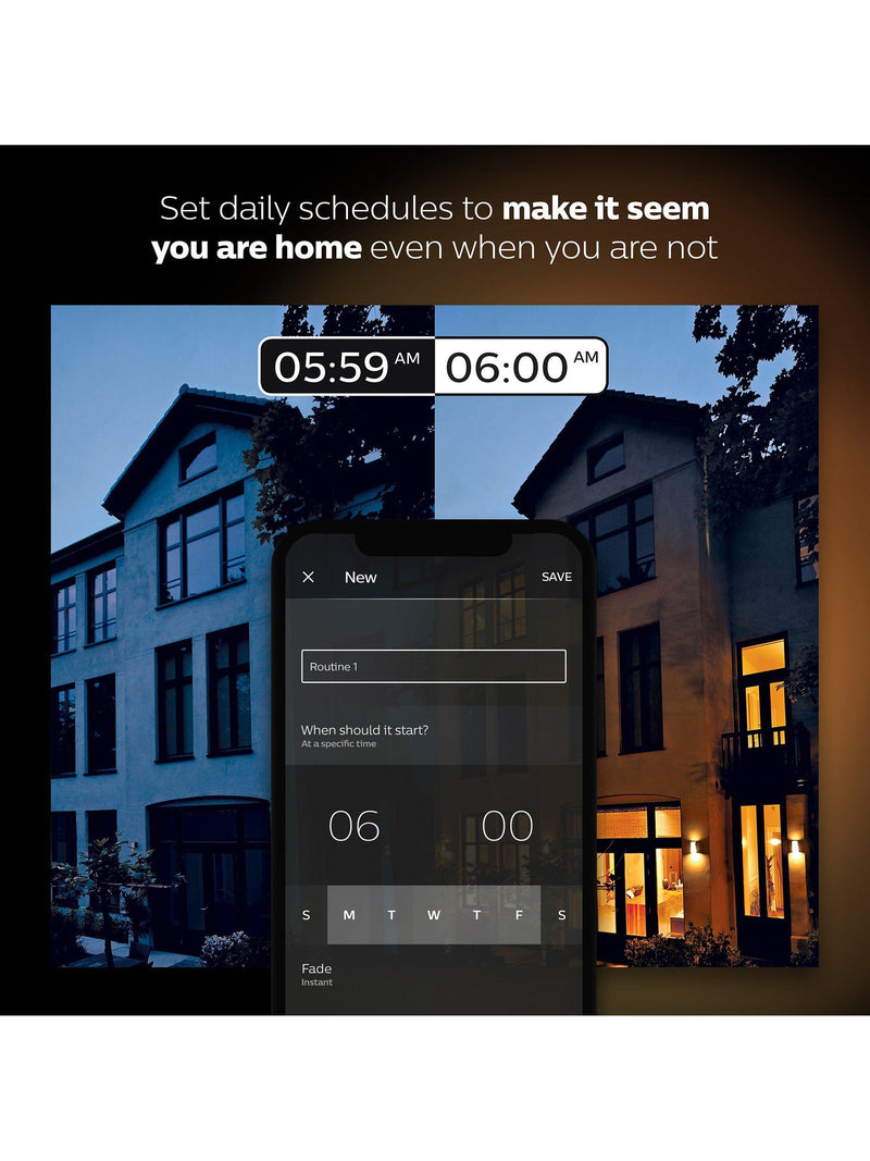 Philips Hue smart lighting starter kit with 2 bulbs and bridge (British brand)