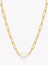John Lewis Estella Bartlett The Edit Link Chain Pearl Necklace Gold- Buy online at McGrocer