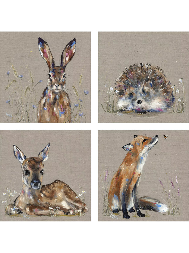 John Lewis canvas print set woodland animal 30x30cm, UK version
