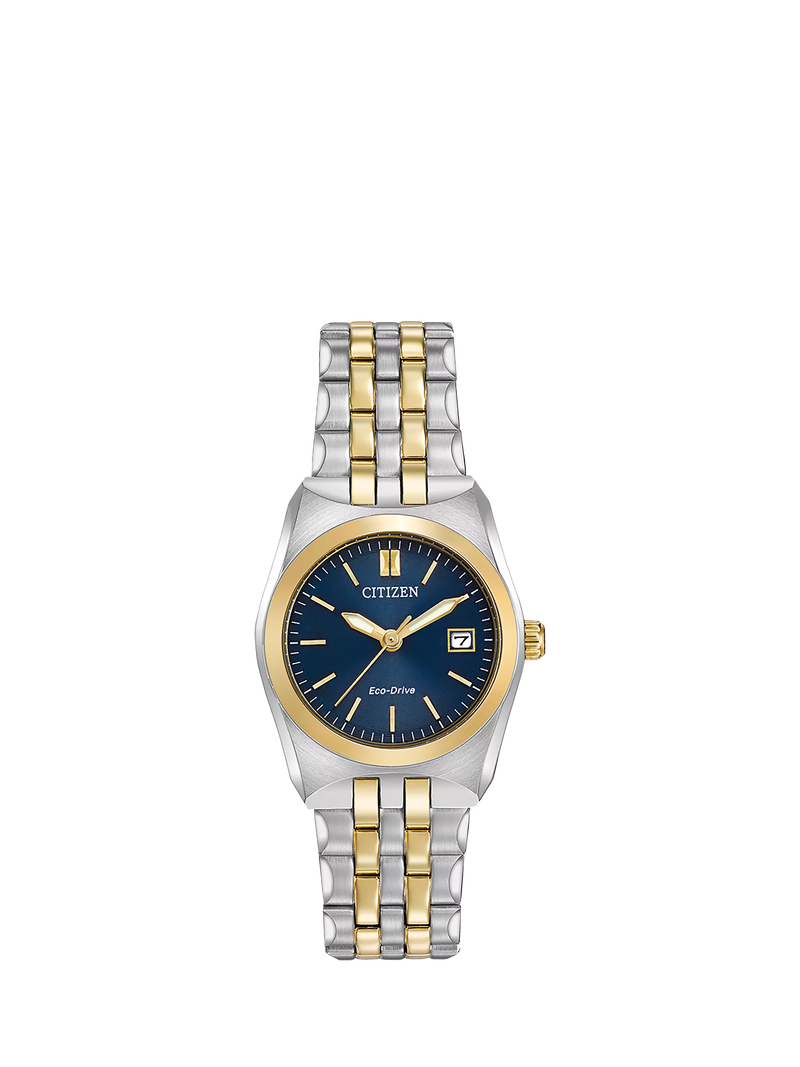 Citizen Eco-Drive women's two tone watch blue dial 28mm, UK version
