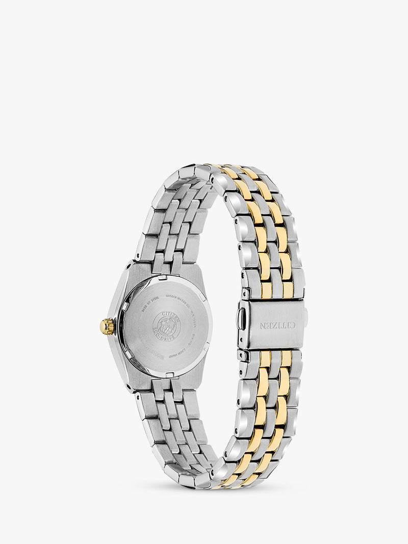 Citizen Eco-Drive women's two tone watch blue dial 28mm, UK version