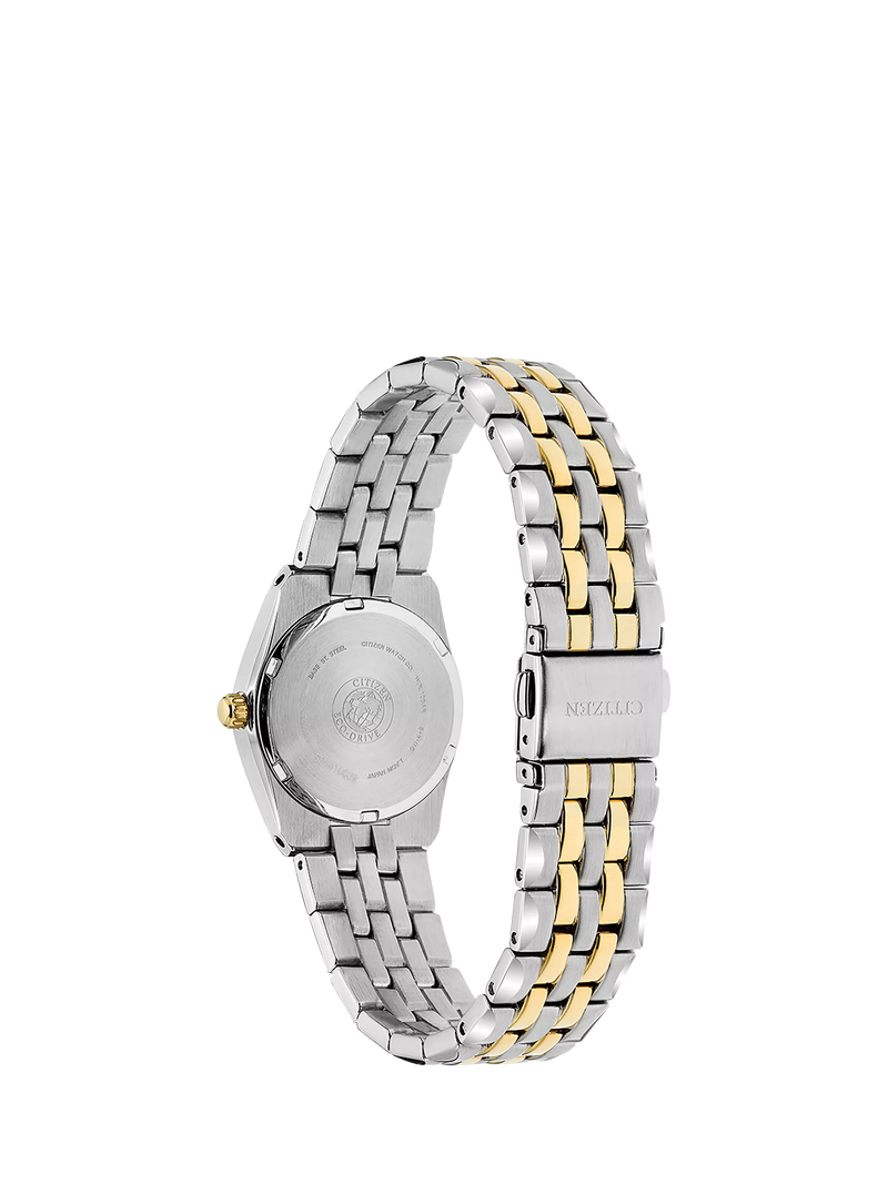 Citizen Eco-Drive women's two tone watch blue dial 28mm, UK version