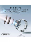 Citizen Eco-Drive watch leather strap white dial (British brand)