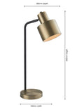 Bay Lighting Giles desk lamp antique brass black tall (British brand)