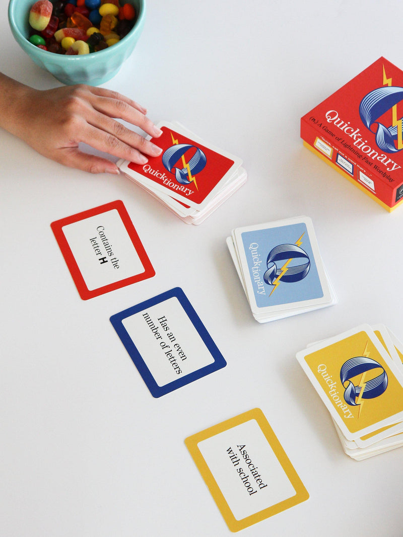 Galison Quicktionary card game, UK version