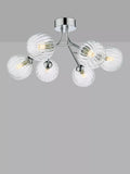Där Yiska Ribbed Glass Semi Flush Ceiling Light