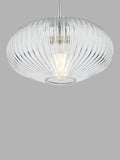 Där ribbed glass ceiling light clear polished chrome, UK version