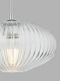 Där ribbed glass ceiling light clear polished chrome, UK version