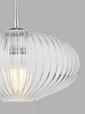 Där ribbed glass ceiling light clear polished chrome, UK version