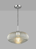 Där ribbed glass ceiling light clear polished chrome, UK version