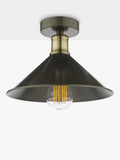 Där Jalen flush ceiling light graphite antique brass (British brand)