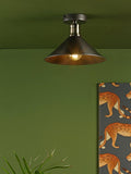 Där Jalen flush ceiling light graphite antique brass (British brand)