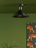 Där Jalen flush ceiling light graphite antique brass (British brand)