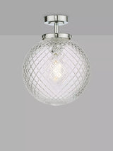 John Lewis Där Wayne Textured Glass Bathroom Ceiling Light Clear/Polished Chrome- Buy online at McGrocer