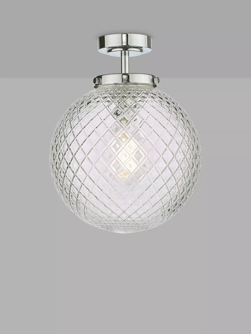 Där textured glass ceiling light polished chrome, imported from the UK