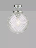 Där textured glass ceiling light polished chrome, imported from the UK