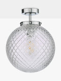 Där textured glass ceiling light polished chrome, imported from the UK