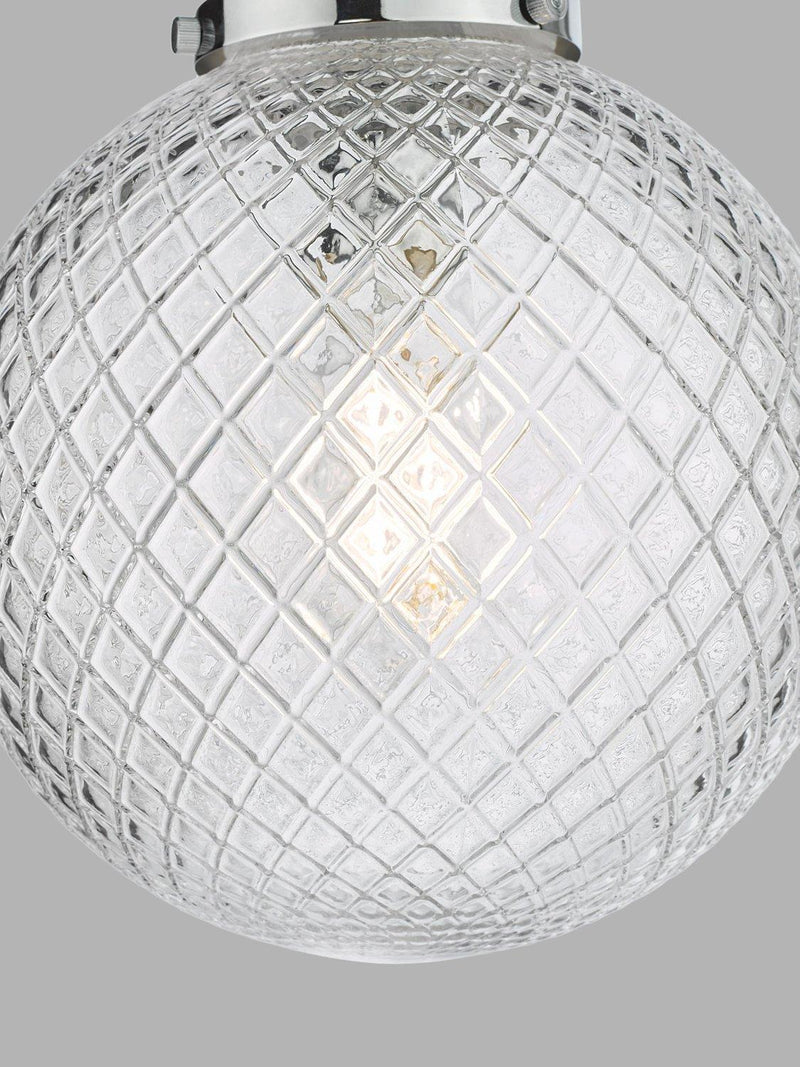 Där textured glass ceiling light polished chrome, imported from the UK