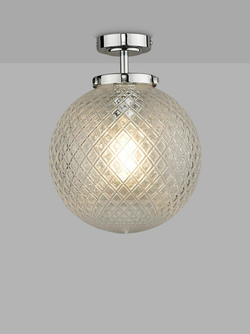 Där textured glass ceiling light polished chrome, imported from the UK