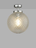 Där textured glass ceiling light polished chrome, imported from the UK