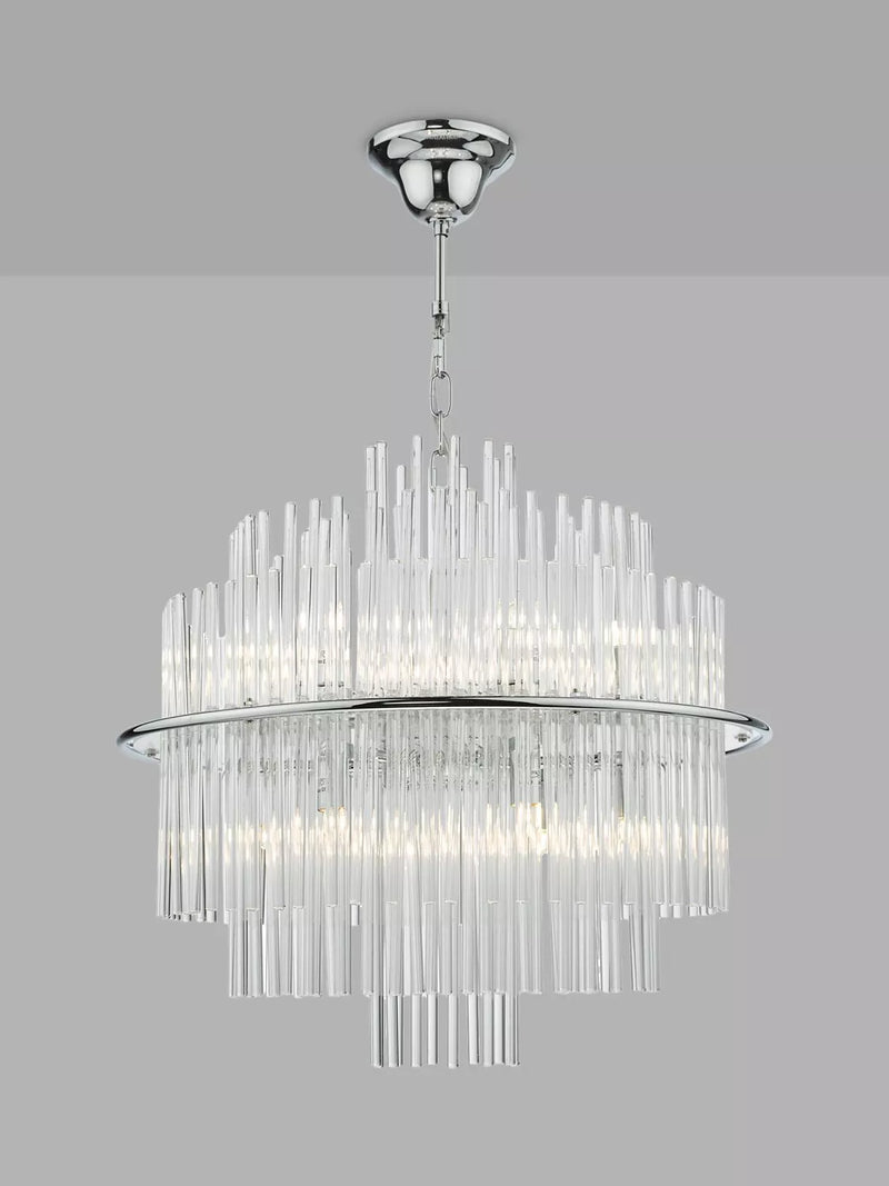 Art-Deco glass ceiling light adjustable height - British product