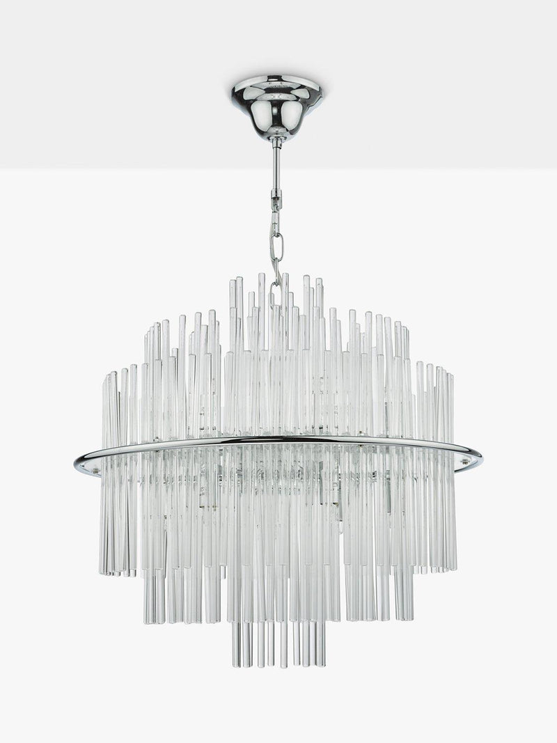 Art-Deco glass ceiling light adjustable height - British product