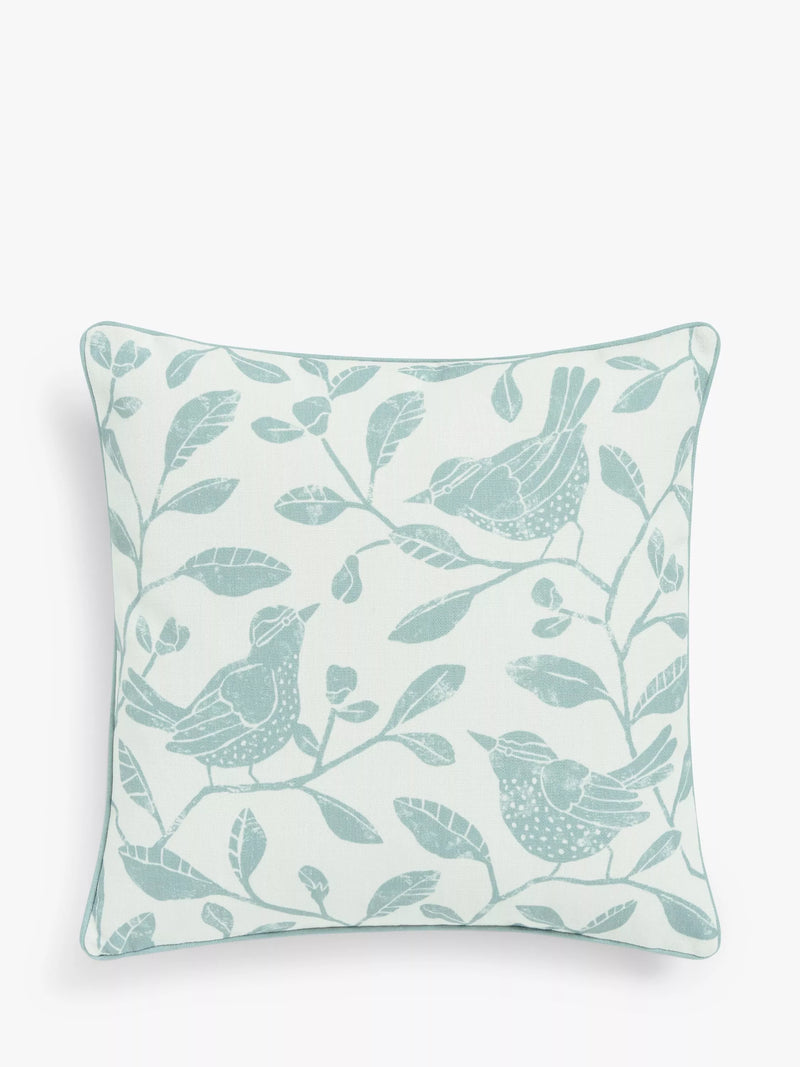 John Lewis Birdie cushion with digital printing and embroidery, UK version
