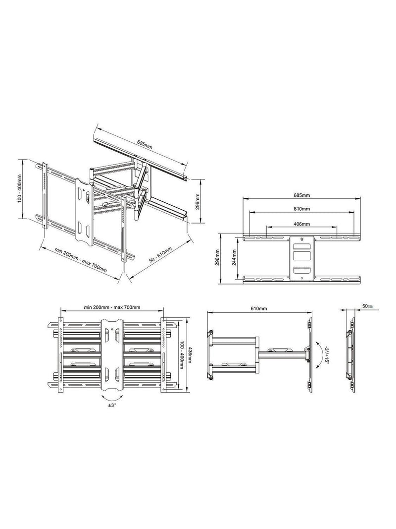 AVF outdoor TV wall mount 55-80 inch - British product