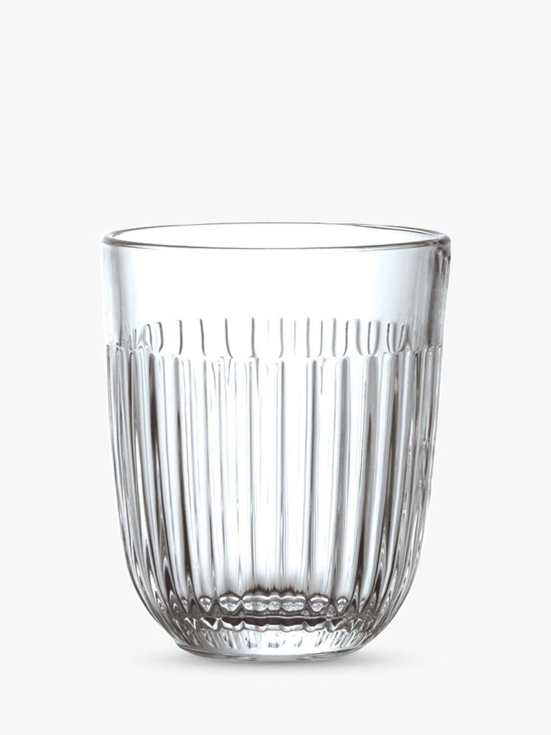 La Rochère clear glass tumblers with embossed lines, set of six, 290ml capacity, UK version