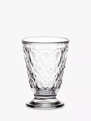 Footed Glass Tumblers with Textured Pattern, Set of 6, 200ml, Clear
