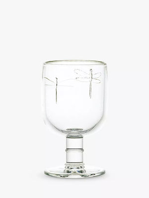 Clear Glass Wine or Water Tumblers with Dragonfly Design, Set of 6, 280ml