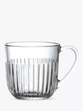 La Rochère small glass mug set, 270ml clear with embossed lines, UK version