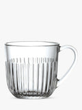 La Rochère small glass mug set, 270ml clear with embossed lines, UK version
