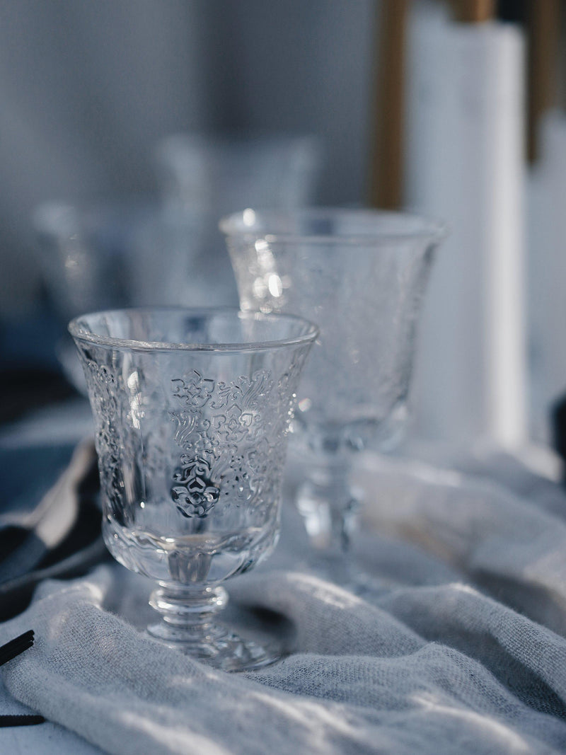 Set of six La Rochère Amboise 290ml clear glass wine goblets, UK version