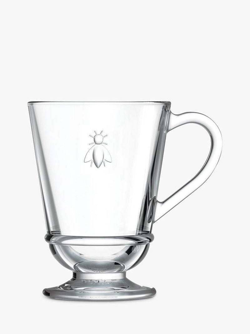 La Rochère bee glass coffee mug set of 6, 280ml, UK version