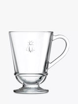 John Lewis La Rochère Abeille Bee Glass Coffee Mug Set of 6, 280ml, Clear- Buy online at McGrocer