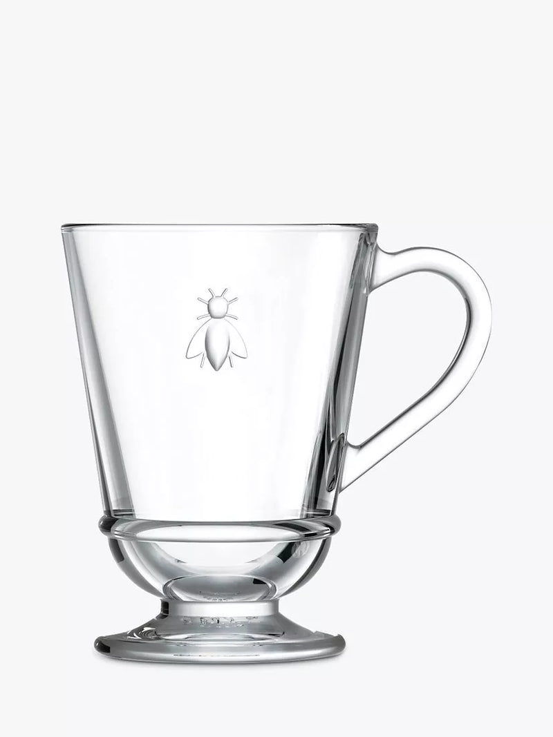 La Rochère bee glass coffee mug set of 6, 280ml, UK version