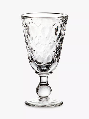 Set of 6 Clear Wine Glasses with Textured Pattern, 230ml