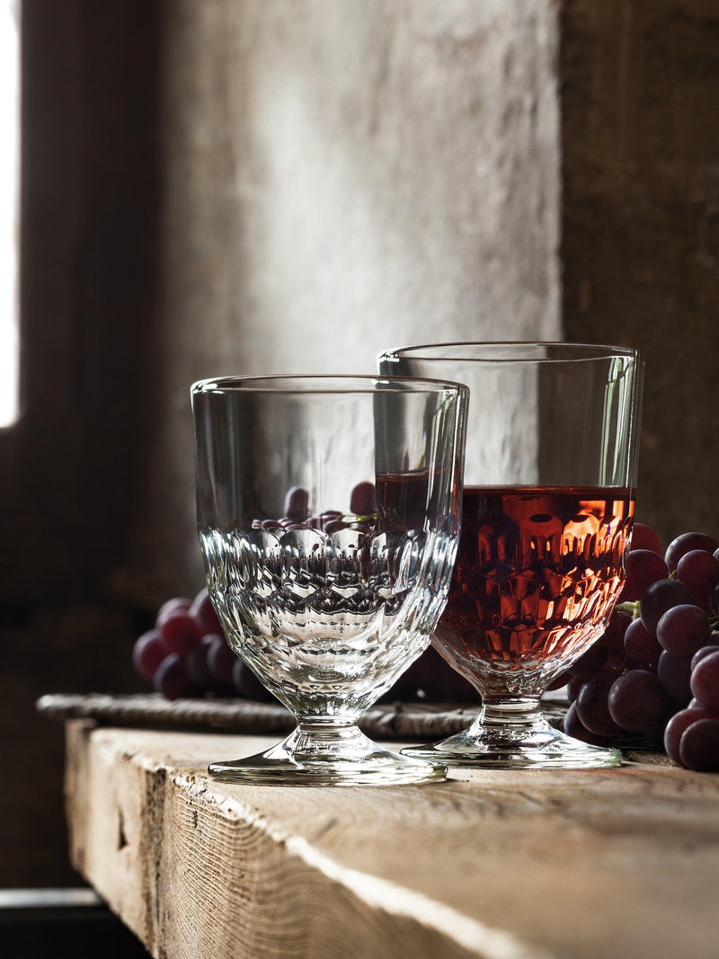 La Rochère small wine glass set of 6 in clear glass with honeycomb cut, UK version