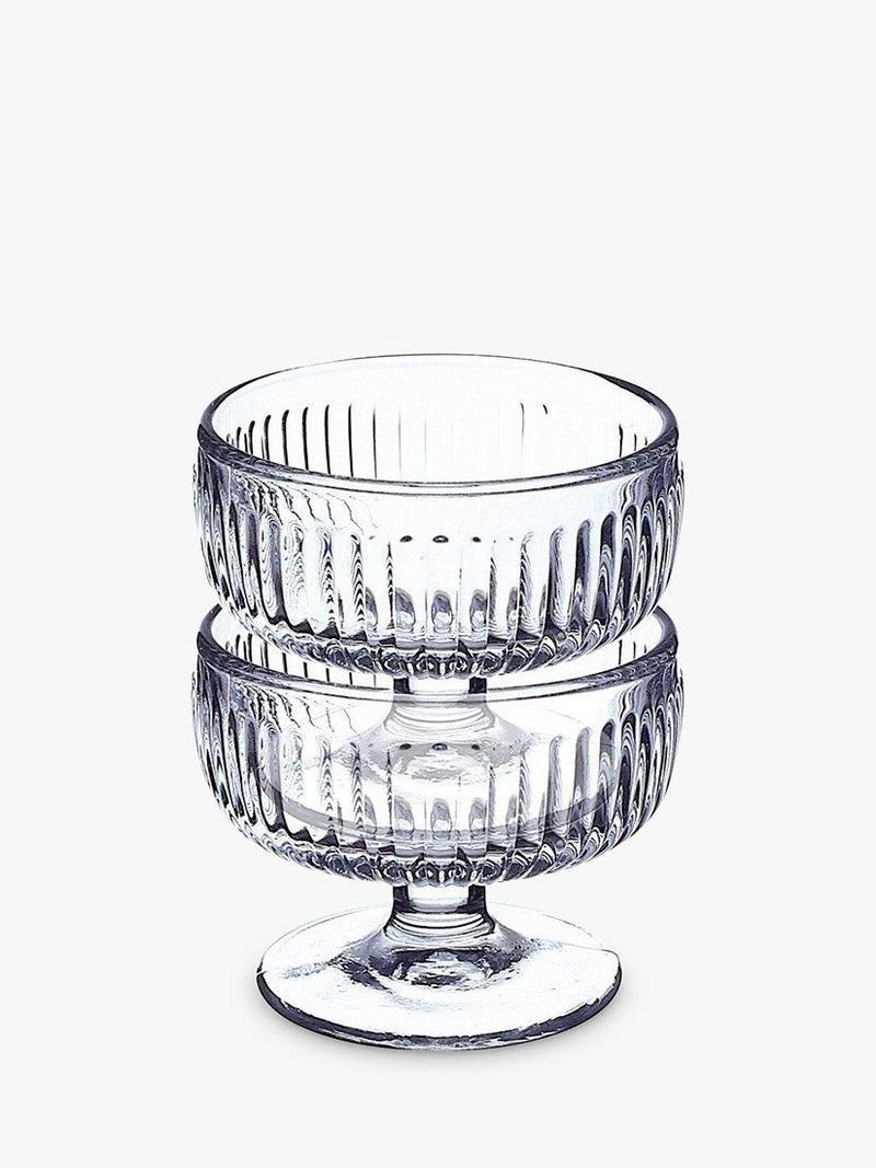 La Rochère Tahiti clear glass sundae dessert bowls set of 6, 10cm, UK version