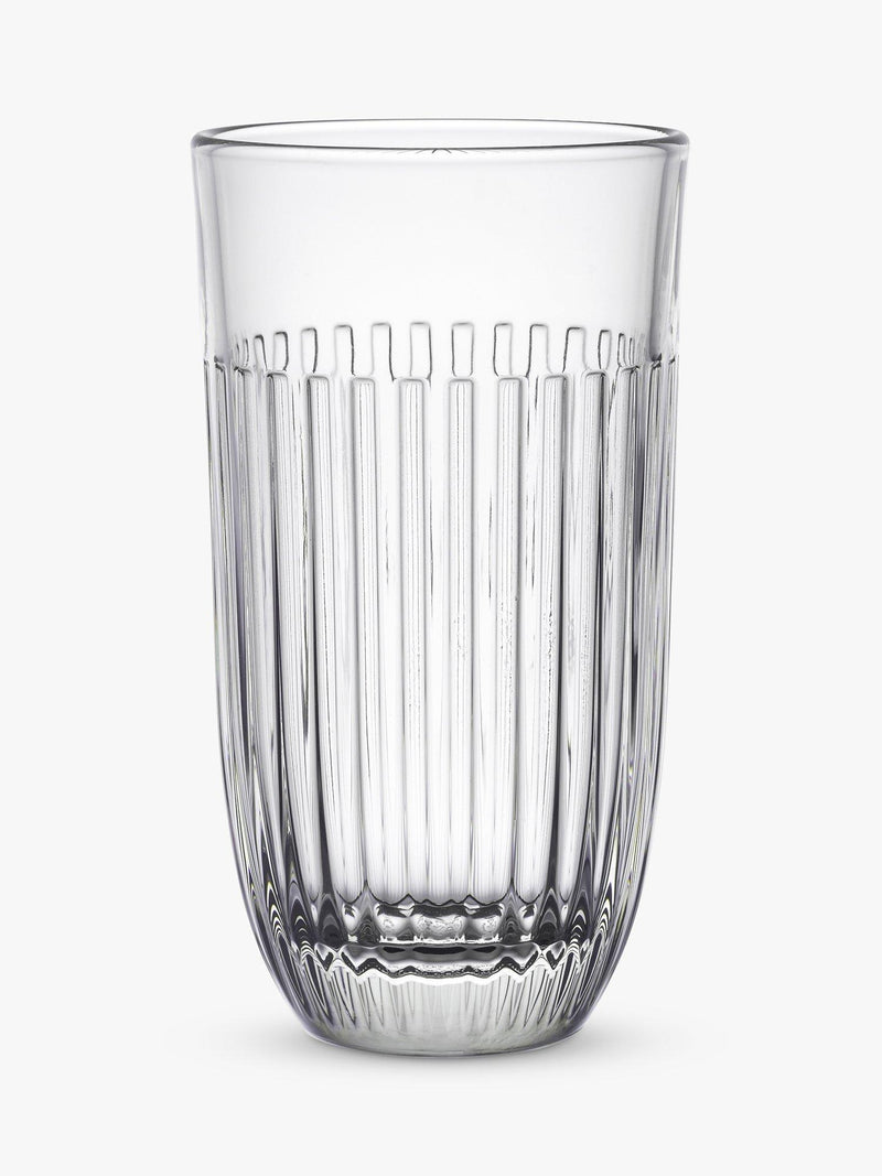 La Rochère clear highball glass set of 6 with embossed lines, 450ml, UK version