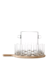 John Lewis LSA International Oak Wood Paddle Board & 12 Vodka Shot Glass Serving Set, Assorted/Natural- Buy online at McGrocer