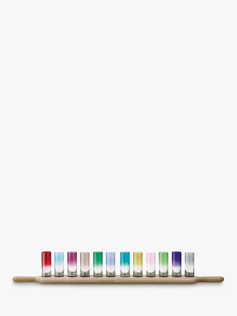 LSA International shot glasses set with oak paddle board - British product